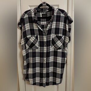 Jachs Navy and White Plaid Button-Down Shirt